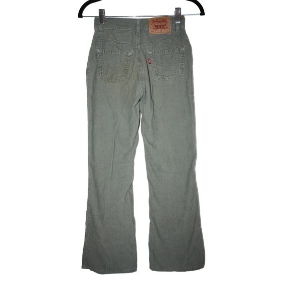 Vintage Levis 517 Women's 24 Waist Corduroy Green Boot Cut Pants Regular Cotton - Picture 2 of 5